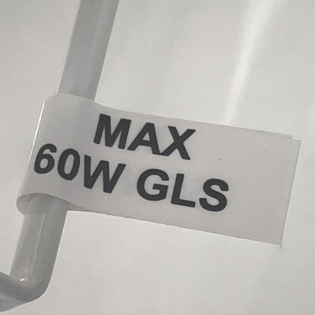 60w max label on a light shade