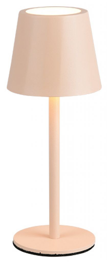 Battery Powered Light Beige Diaz LED Table IP44 Sand Rechargable Portable Trio