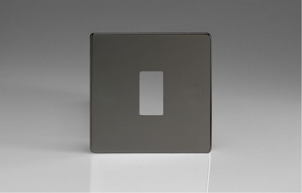 Modular Grid System Iridium PowerGrid Plate Screwless 1-Gang Yoke Included