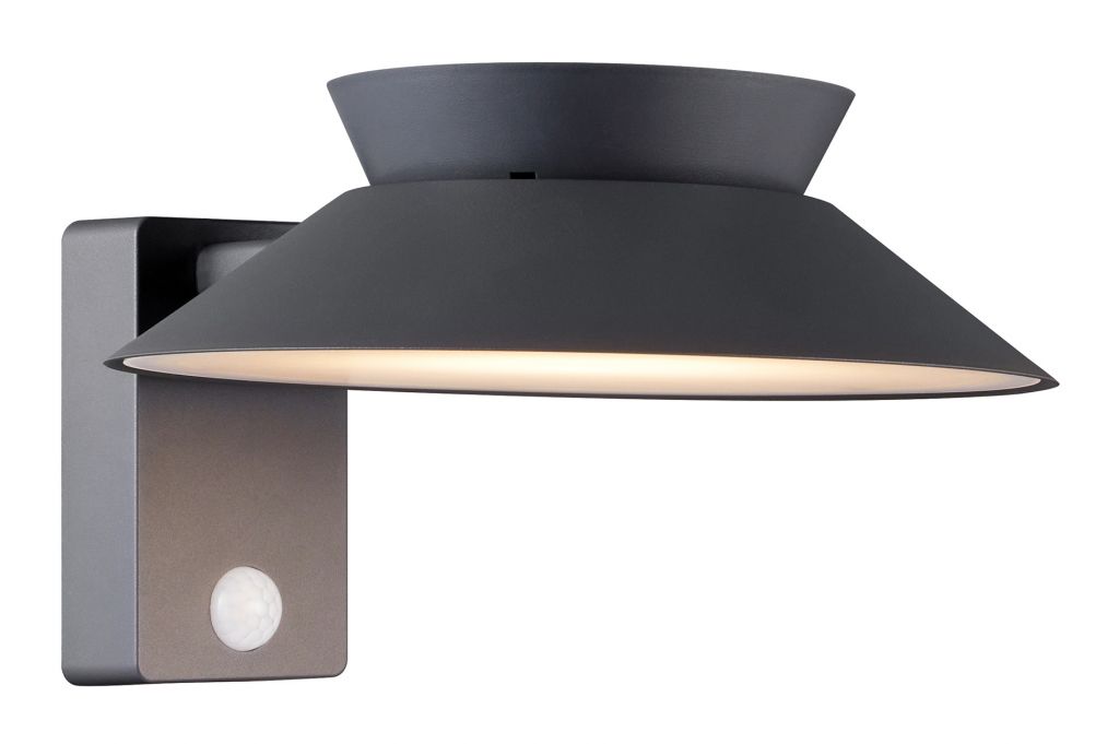Outdoor Light Grey Justina LED Solar Wall IP44 PIR Anthracite Nordlux 2418071050