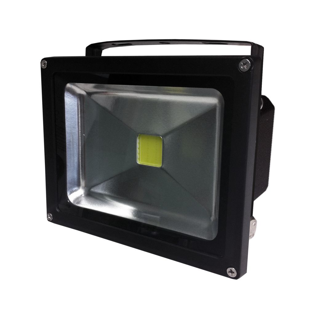 Outdoor Light Black 20w LED Low Energy Floodlight Daylight White Flood 6000K