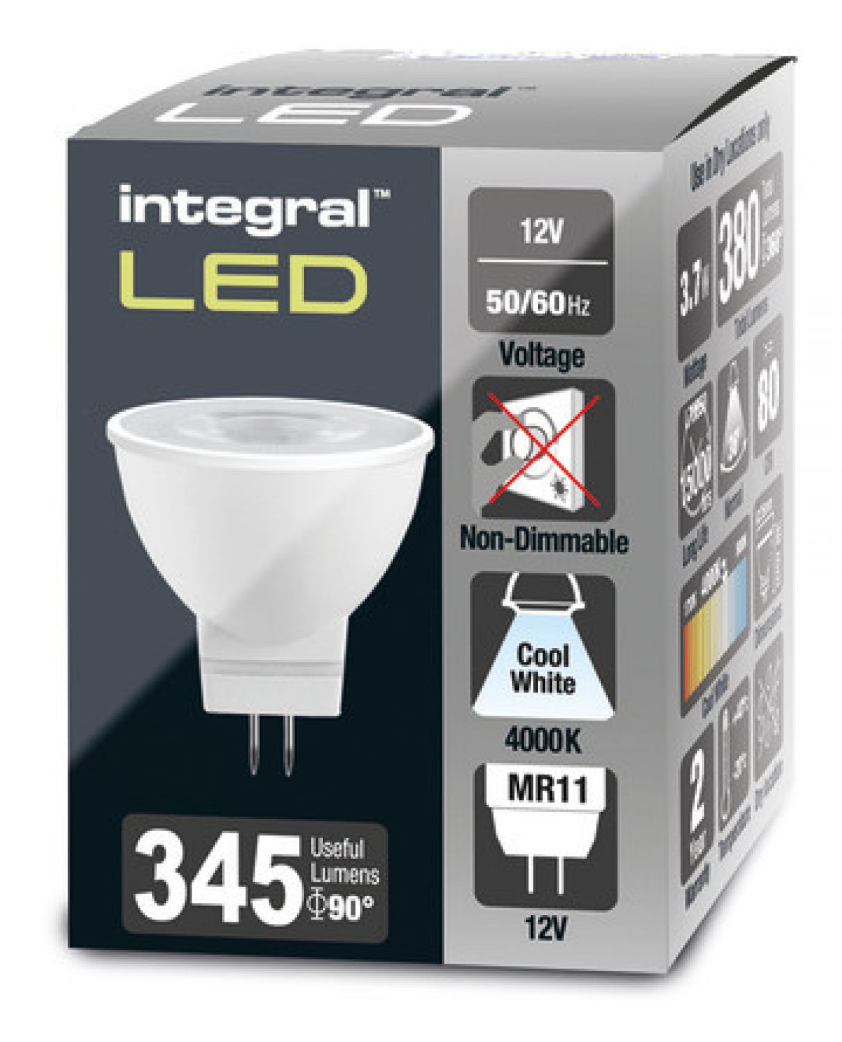 ILMR11NE010: MR11 GU4 3.7W 4000K 320lm Non-Dimmable Lamp Low