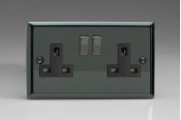 XI5DB: 13A Socket, 2-Gang, 2 Pole, Classic Iridium + Iridium/Black Insert : Varilight - from £8.48