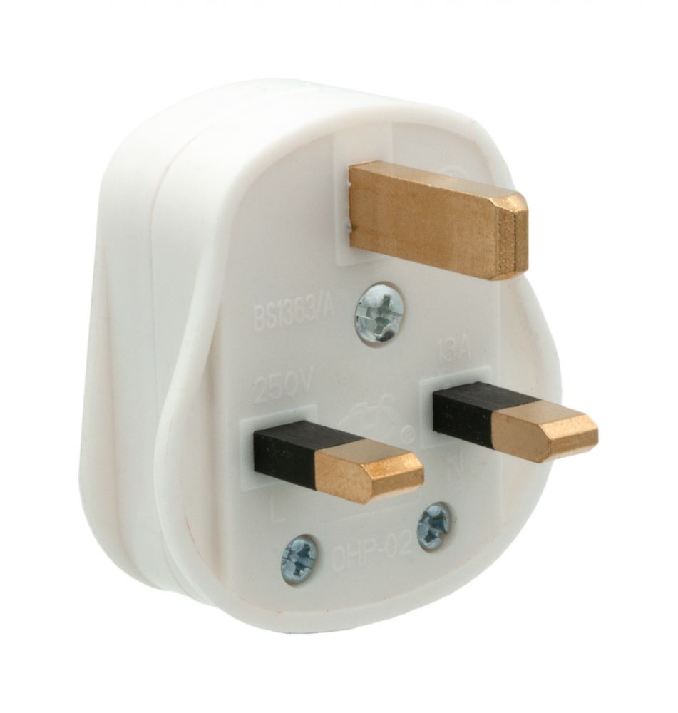 13A UK plug, fitted with a 3A fuse (LG8191/3, 3 amp fuse in 13A plug