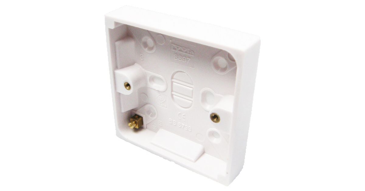 Lyvia Electrical 8897 19mm 1 Gang Pattress Box with Earth Terminal