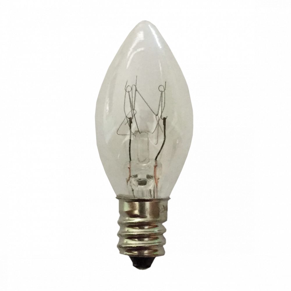 240v 10w E12 candle bulb (22mm x 54mm, CES, Candelabra Edison Screw