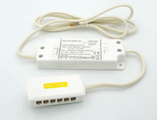 DRV24-15W-JB6: 24v, 15w LED Driver, JB Output Socket