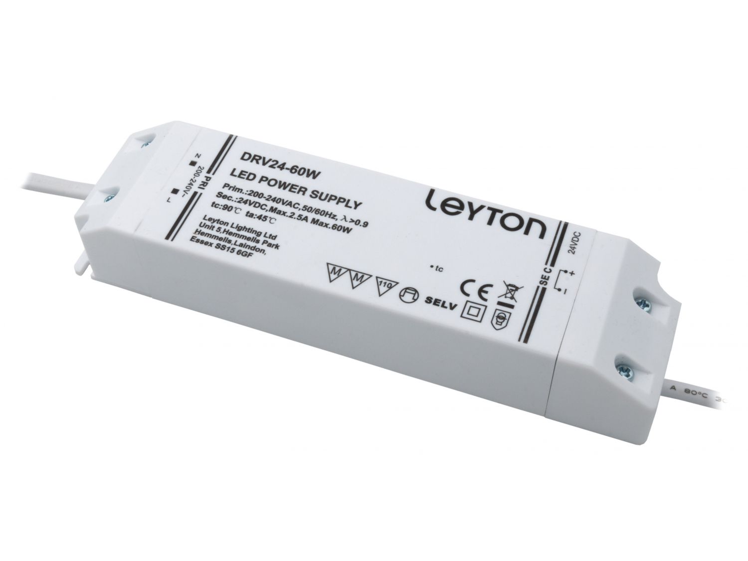 24V 60W Triac Dimmable LED Driver - Compatible With Most Wall Dimmers, For LED Strips & Lights