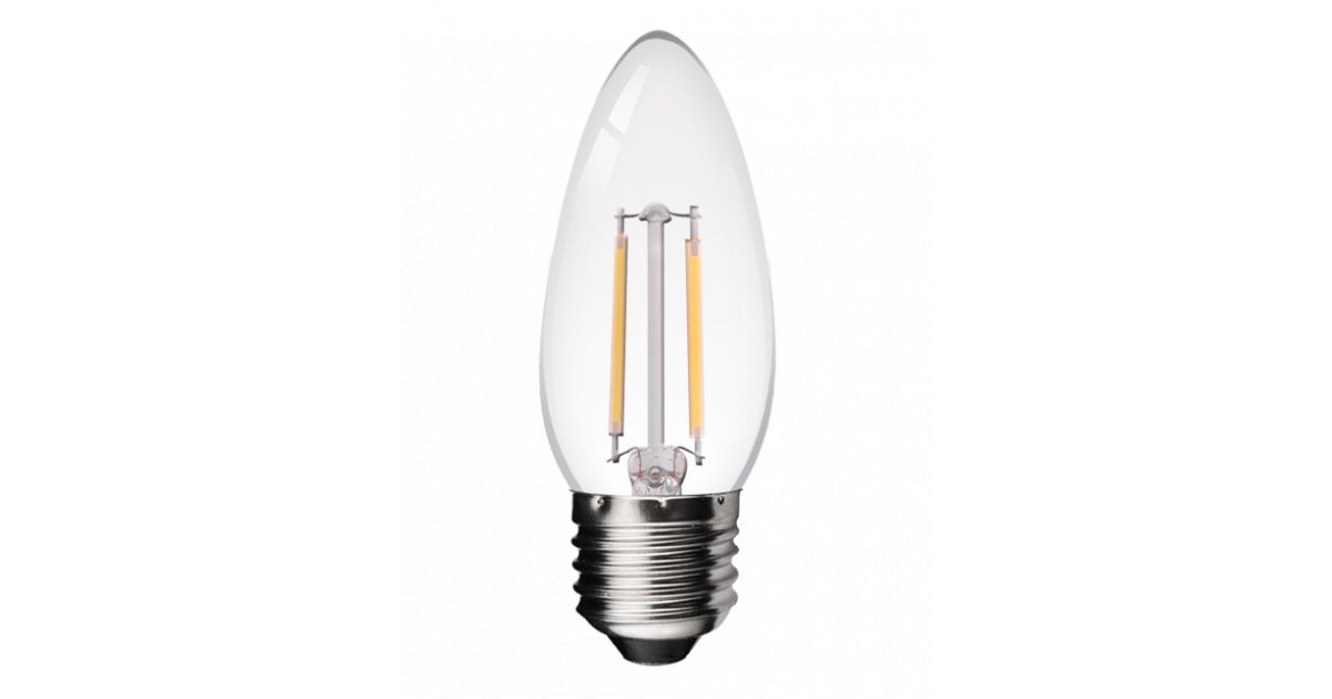 2w Clear LED Filament Candle Bulb (ES, E27, screw cap NONDIMMABLE) £1.66