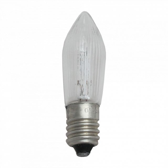 34v 3w Ribbed Christmas Candle bulb (Miniature Screw / MES / E10) £1.00
