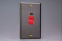 XY45N.AB: 45A Cooker Switch, Urban Antique Brass + Red Insert : Varilight - from £18.82