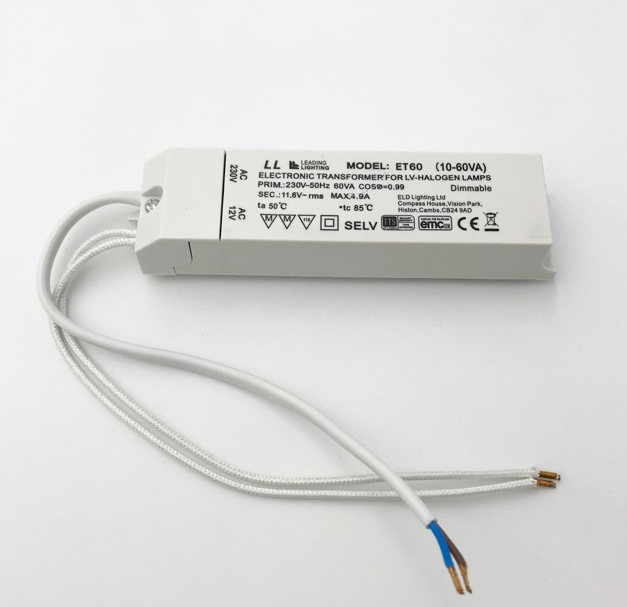 ET60FLY 10w 60w 12v Low Voltage Halogen Transformer Fly
