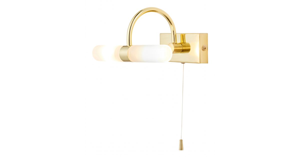 SPA-6888.014-SBRS: Corvus 2 Wall Light, IP44, Satin Brass