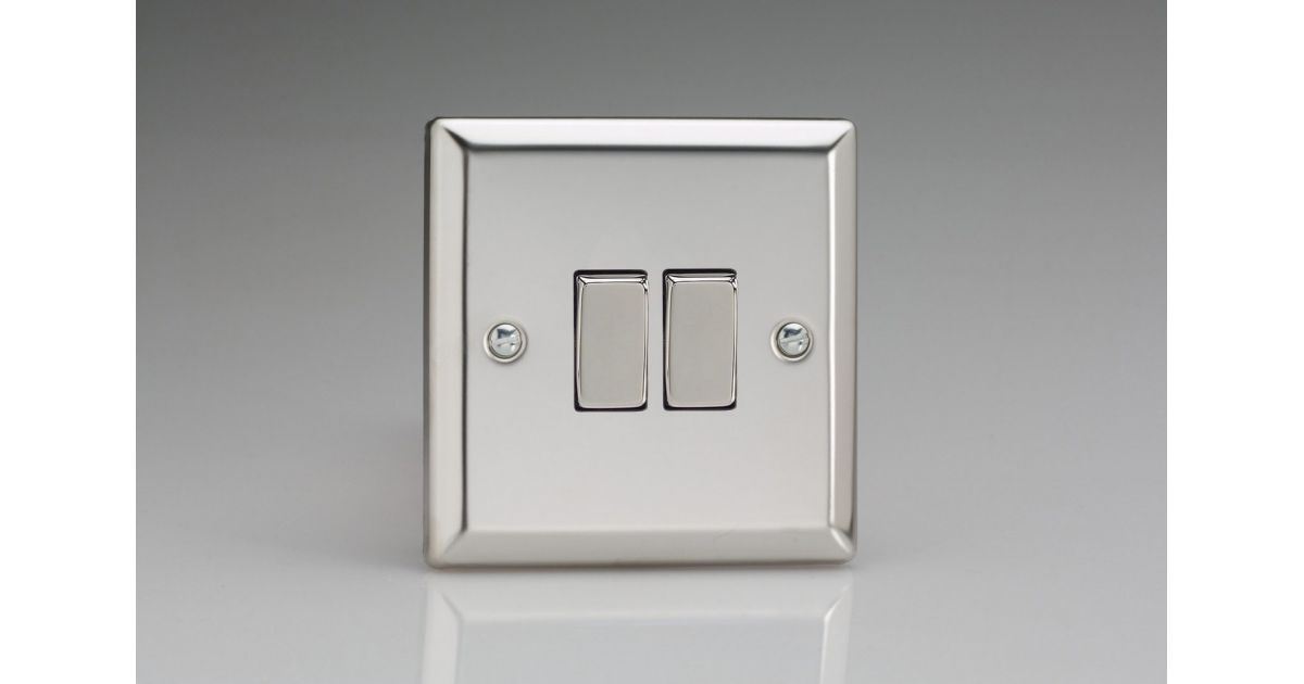 XC77D: Double Intermediate Light Switch, 10A, 2-Gang