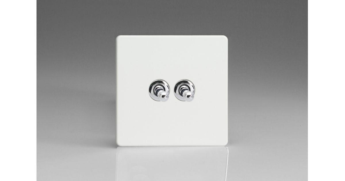 XDQT2S: Double Toggle Switch, 10A, 2-Gang, 2-Way, Screwless