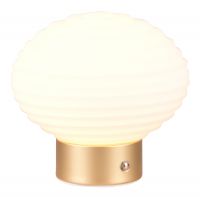 R57771101: Earl LED Table Light, Matt Brass, White Opal Glass, Rechargable, Portable : Trio - from £23.62