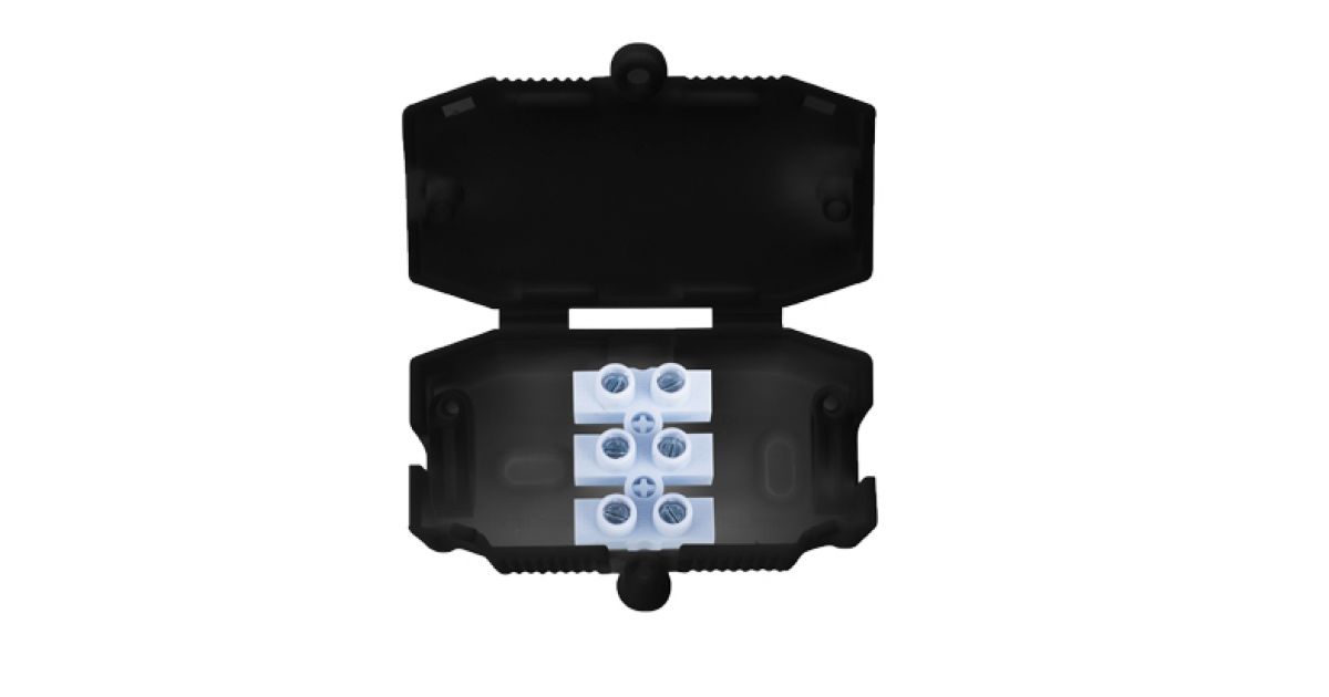 1926B Electrical Connector Box 3 Pole, black from £0.93