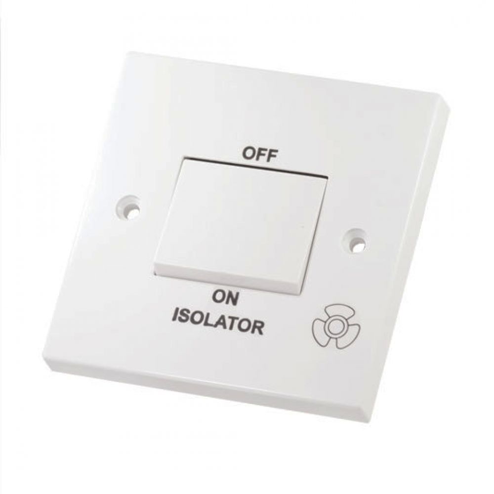 10 Amp Fan Isolator 3 Pole Switch Plate (triple pole, white, LG208) £2.99