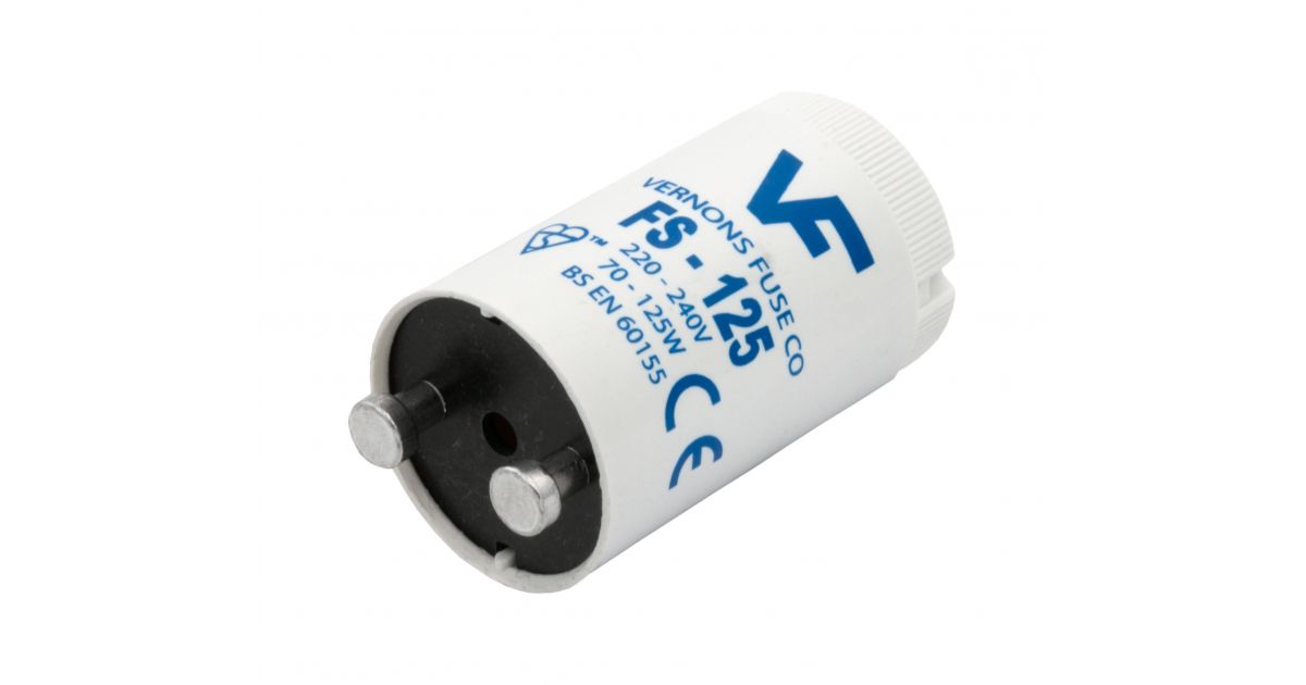 Confezione Da 2 Starter Fluorescenti FS125 – Per Tubi Da 70 A 125 Watt – 240V