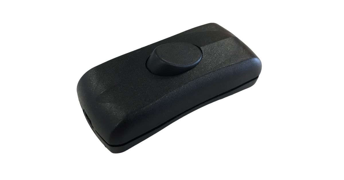 2a Rocker Switch 2461B: Inline Rocker Switch, Black, 2 Core, DP, 2A
