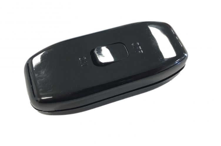 2279B: Inline Rocker Switch, Black, 3 Core, DP, 6A