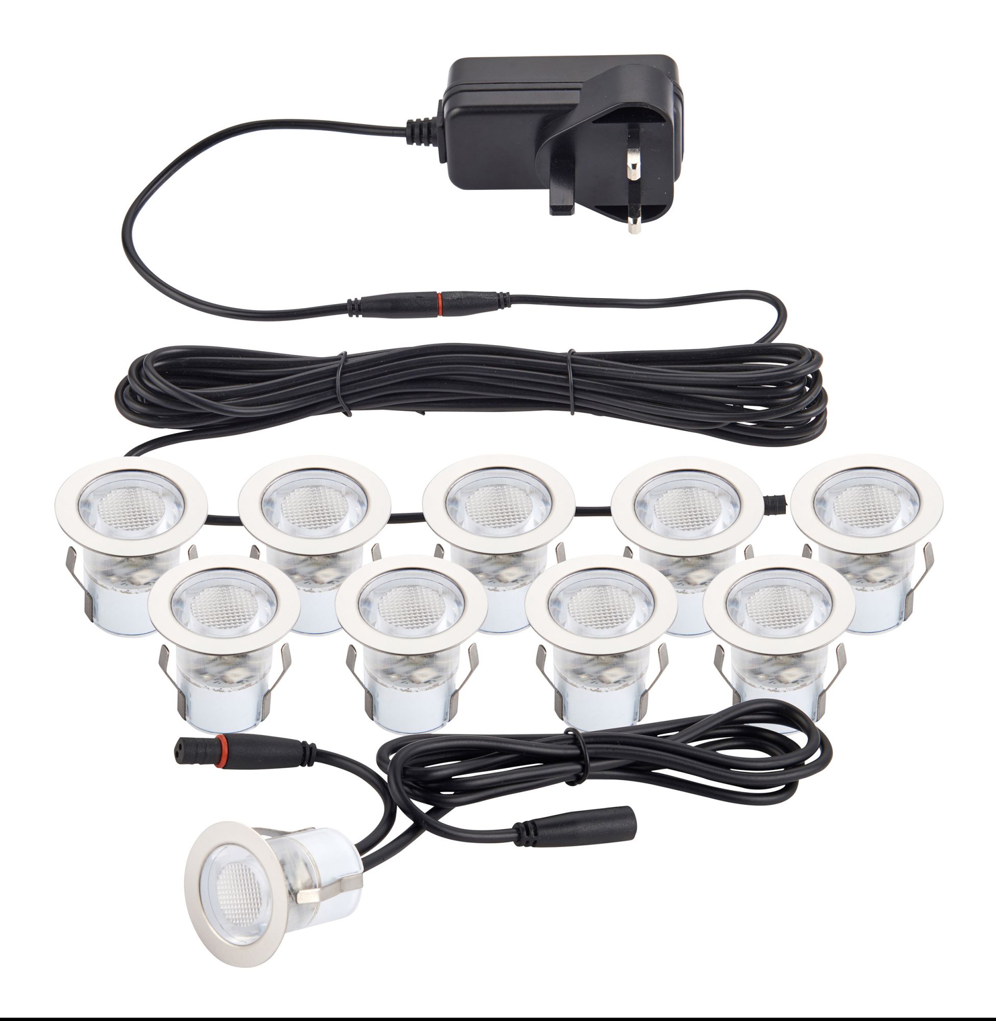 Saxby 94422 Kios 2 LED 30mm Decking Light Kit, IP44, blue from £28.51