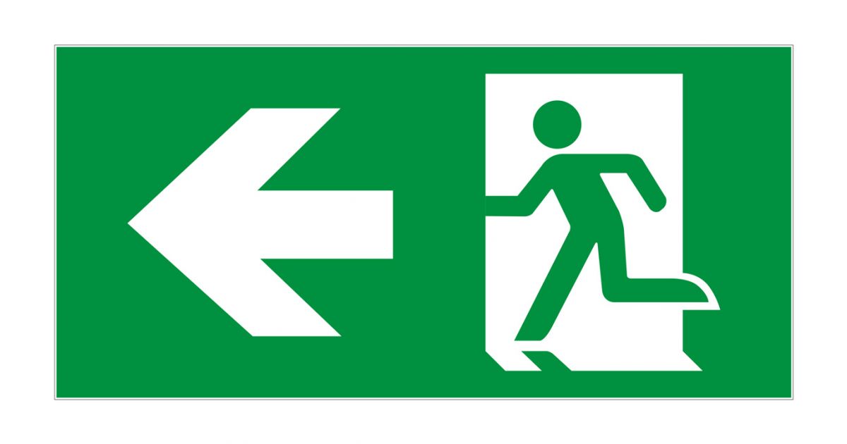 Left Legend for Multi Function Maintained LED Emergency Exit Sign, EM