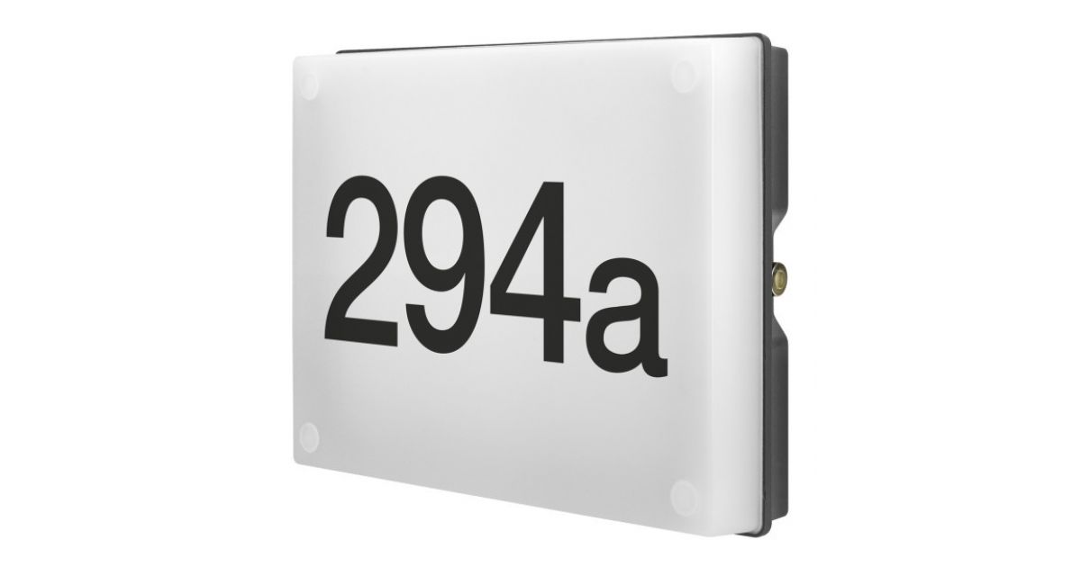ILDEA024: Night LED House Sign Light, IP54, Dark Grey