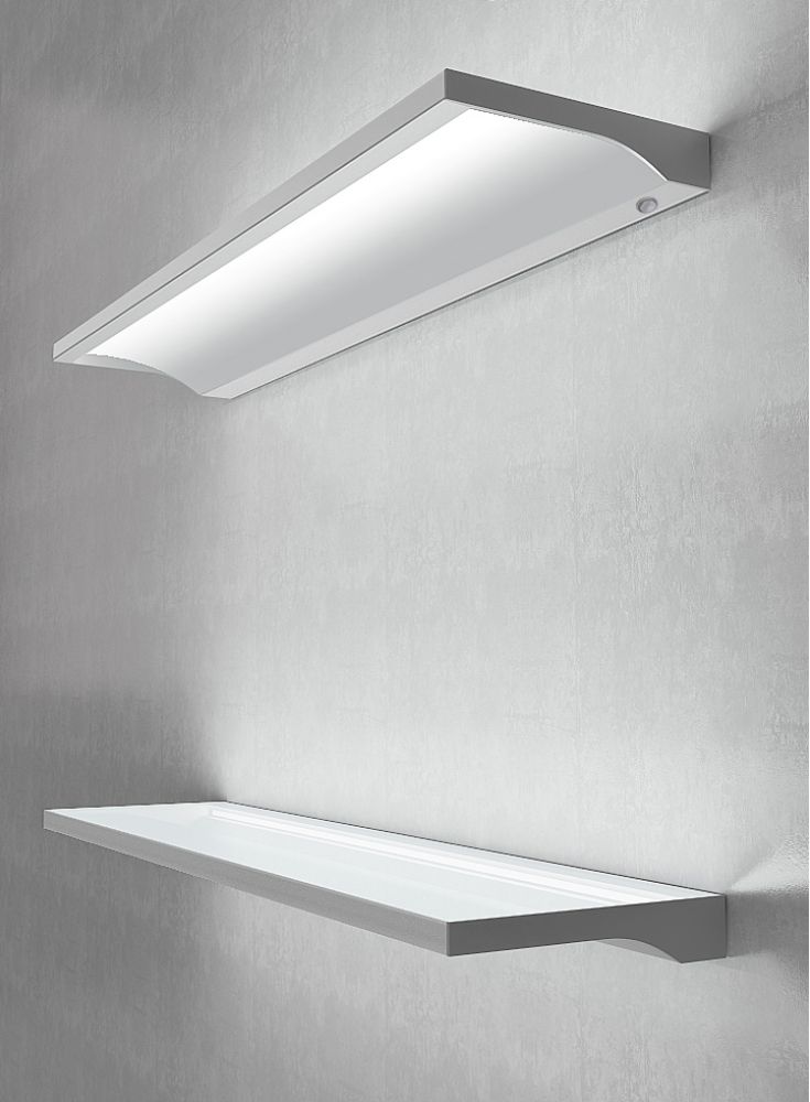 Otis Illuminated Shelf 900mm LED Glass Aluminum Light 3000K Warm White, LEDSLIM9003K from £185.85