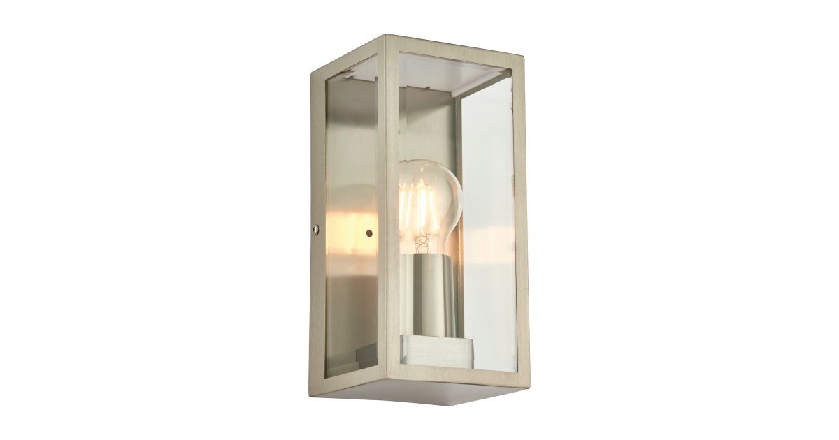 53803: Oxford Wall Light, IP44, Brushed Stainless Steel