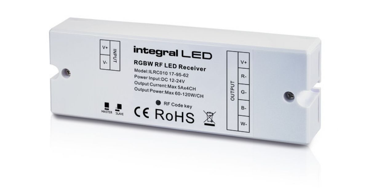 ILRC010: RF Receiver + Button Remote For RGBW LED Tape, 360w