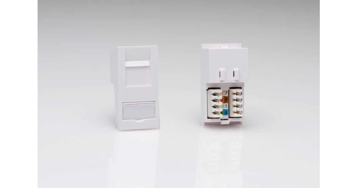 DRJ456W: RJ45 Cat 6 Module, 1 DataGrid Space : Varilight