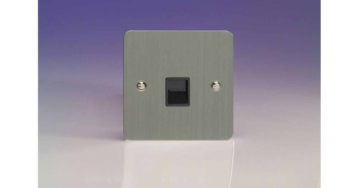 XFSTSB: Telephone Extension Socket, Ultraflat Brushed Steel