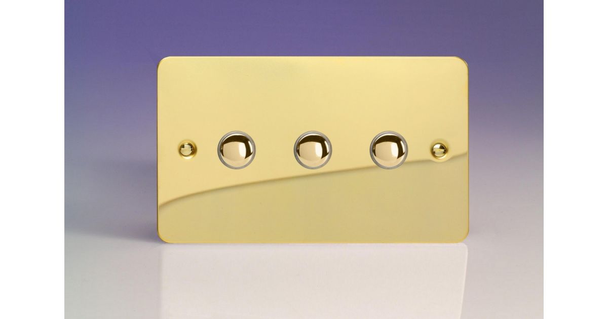 Varilight XFVM3 Triple Momentary Switch, 6A, 3gang, ultraflat