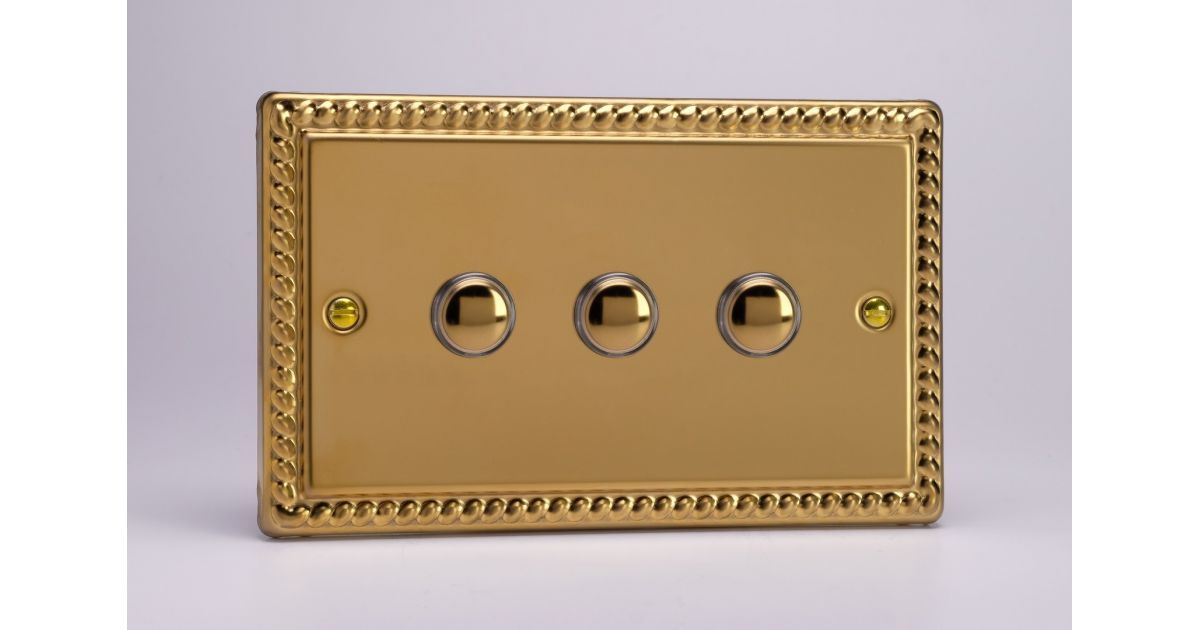 Varilight XGM3 Triple Momentary Switch, 6A, 3gang, classic