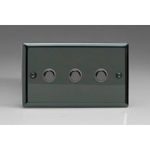 XIP3: Triple Push Switch, 6A, 3-gang, 2-way, classic iridium