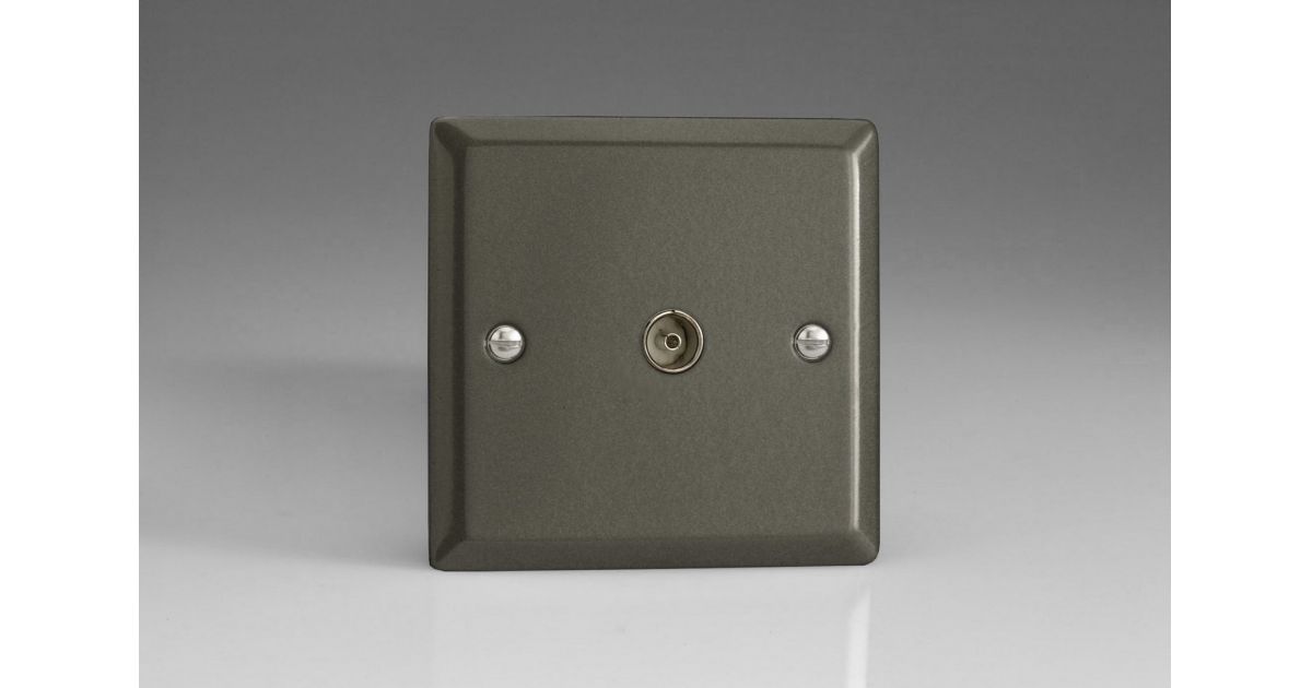 XP8: TV Co-Axial Socket, Classic Graphite 21, Plain Insert