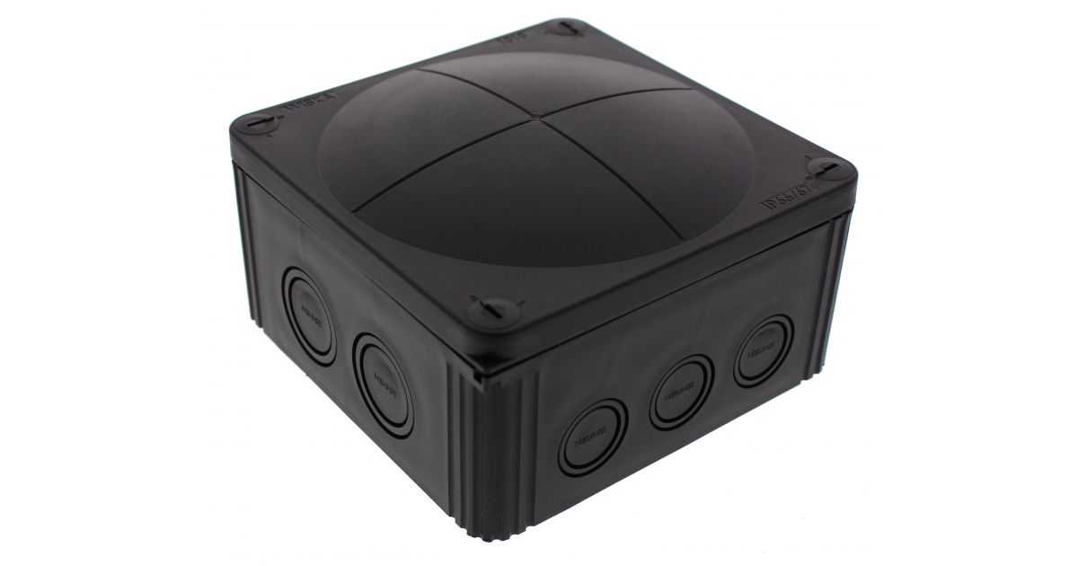 10062214 COMBI 1010 BK: Junction Box, 140x140x82mm, Black